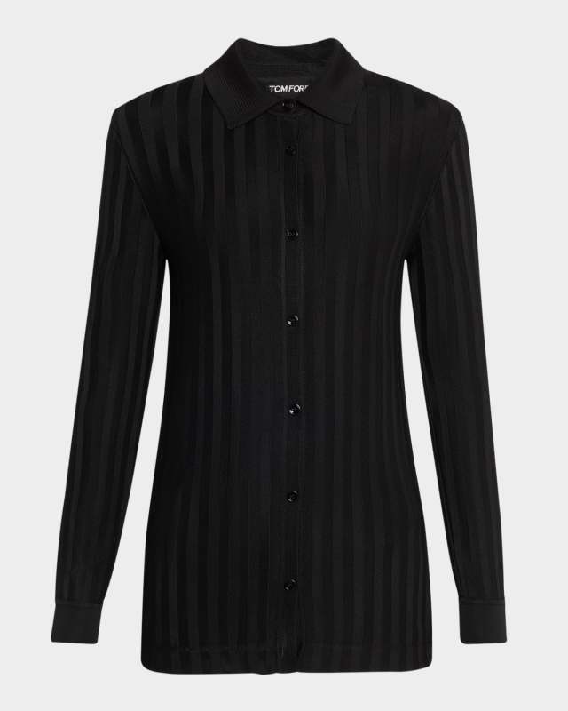 Ribbed Collared Long Cardigan